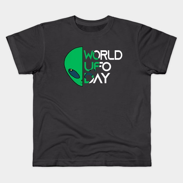 World UFO Day Kids T-Shirt by Be Scintilla